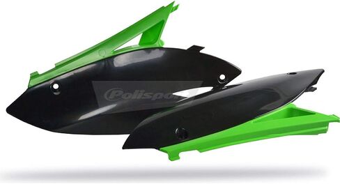 Polisport Side Panel Set (GREEN/BLACK) For 09-12 KAWASAKI KX250F in Saudi Arabia