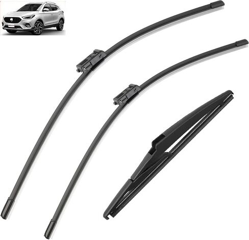 Car Front Rear Wiper Blades Compatible with MG ZS 2017-2023 24"+14"+10" ZS EV MGZS MGZSEV Windshield Frameless Soft Rubber Windscreen 2021 (Color : RHD, Size : Front Rear) in Saudi Arabia