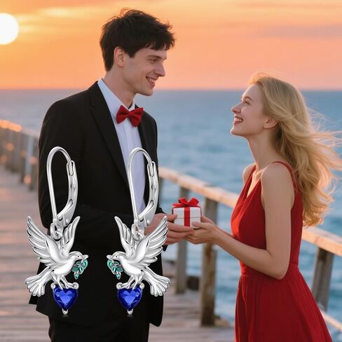 Sterling Silver Peace Sign Earrings for Women Peace Sign Dangle Earrings Leverback Peace Symbol Jewelry Gift for Peace Lover in Kuwait