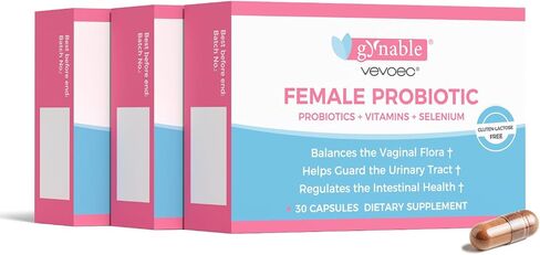 Gynable Vaginal Probiotics for Women,Female Probiotic for pH Balance with Lactobacillus 5 Billion CFU Probiotics Blend,Selenium-Vitamin D3,Promote Healthy Vaginal Odor & Vaginal Flora,90 Count in Saudi Arabia