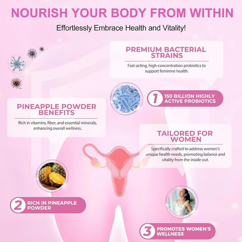 Vaginal Probiotics Gummies,Feminine Balance Gummies for Women,Womens Vaginal Health Supplement,Improve Immune,Promotion of Womens Health - 60 Gummies(2Pack) in Kuwait
