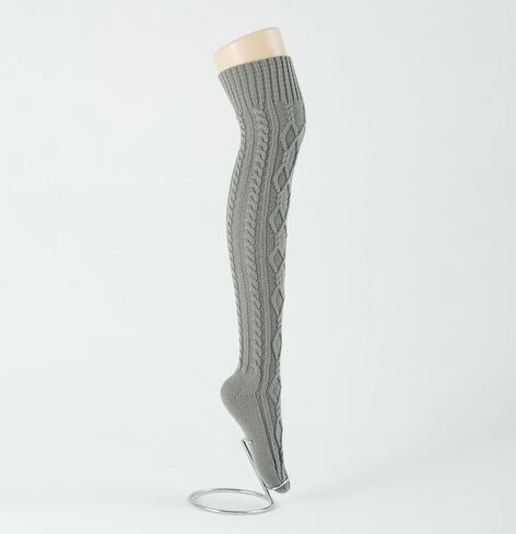 Bestjybt Women's Cable Knit Thigh High Socks Over the Knee Boot Socks Long Thick Winter Stockings Leg Warmers in Kuwait