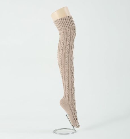 Bestjybt Women's Cable Knit Thigh High Socks Over the Knee Boot Socks Long Thick Winter Stockings Leg Warmers in Kuwait
