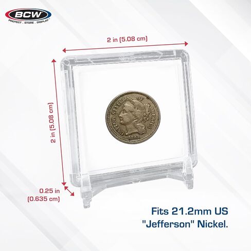BCW 2x2 Coin Snap - 25 ct Penny Holder | Archival Safe Coin Protector | Crystal Clear Polystyrene Coin Display Case | Ideal for US Lincoln Penny | Coin Holders for Collectors in Saudi Arabia