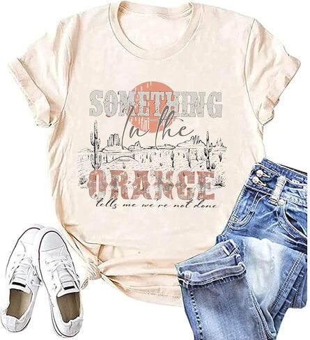الموسيقى الريفية للسيدات Tshirt عتيقة الحفل الرسومات القمصان فرقة موسيقى الروك Tees Round Neck Short Sleeved Tops in Kuwait