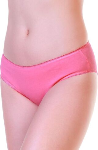 Angelina Women's Assorted Solid Color Cotton Spandex Bikini Panties (6-Pack) in Saudi Arabia