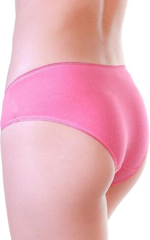 Angelina Women's Assorted Solid Color Cotton Spandex Bikini Panties (6-Pack) in Saudi Arabia
