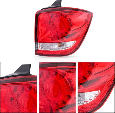 PartsFlow Outer LED Tail Light Assembly Right Passenger Side RH Compatible With 2011-2019 Dodge Journey Rear Brake Light Tail Lamp Red Clear Lens CH2805105 in Saudi Arabia