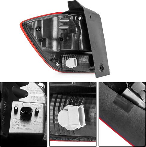 PartsFlow Outer LED Tail Light Assembly Right Passenger Side RH Compatible With 2011-2019 Dodge Journey Rear Brake Light Tail Lamp Red Clear Lens CH2805105 in Saudi Arabia