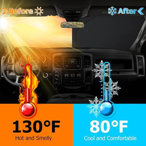 Bestview Windshield Sun Shade American Flag Custom Fit for 2015-2020 Ford F150, Foldable Front Window Sunshade Sun Visor Accessories Protector Block UV Rays Heat in Saudi Arabia