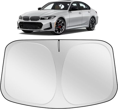 Xhring Windshield Sun Shade Sunshade متوافق مع BMW 3-Series 328i 335i 320i 330i 325i F30 F31 M3 E60 E61 2026 2025 2024 2013-2023 إكسسوارات ، وغطاء درع الشمس الأمامي in Saudi Arabia