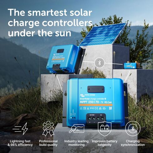 Victron Energy BlueSolar MPPT Tr VE.Can وحدة التحكم في الشحن بالطاقة الشمسية - وحدات التحكم في الشحن للألواح الشمسية - 150 فولت، 100 أمبير، 12/24/36/48 فولت in Kuwait