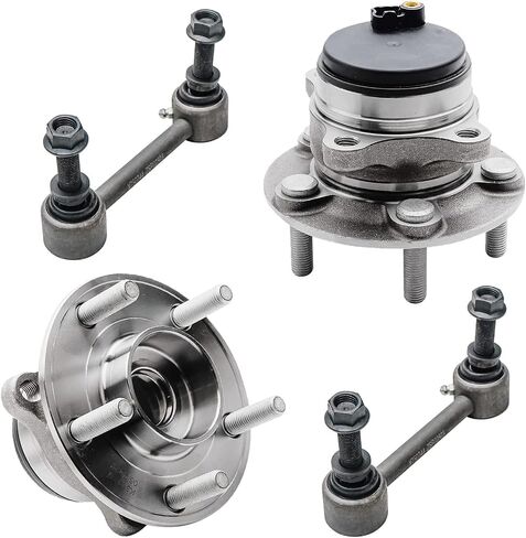 Detroit Axle - FWD Rear 4pc Wheel Bearing Hubs Kit for 14-18 Ford Fusion, 14-16 Lincoln MKZ, 2 Wheel Bearing and Hubs Assembly 2 Sway Bar End Links 2014 2015 2016 2017 2018 Replacement in Saudi Arabia