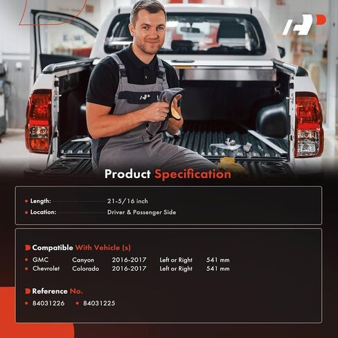A-Premium Tailgate Support Cable Compatible with Chevrolet Colorado & GMC Canyon, 2016-2017, 21.30 Inch, Driver and Passenger Side, 2-PC Set, Replace# 84031225, 84031226 in Saudi Arabia