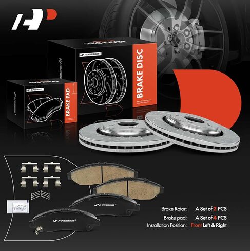A-Premium 12.60 inch (320mm) Front Drilled and Slotted Disc Brake Rotors + Ceramic Pads Kit Compatible with Select Honda and Acura Models - Pilot 2016-2022, MDX 2017-2020, Ridgeline, 6-PC Set in Saudi Arabia