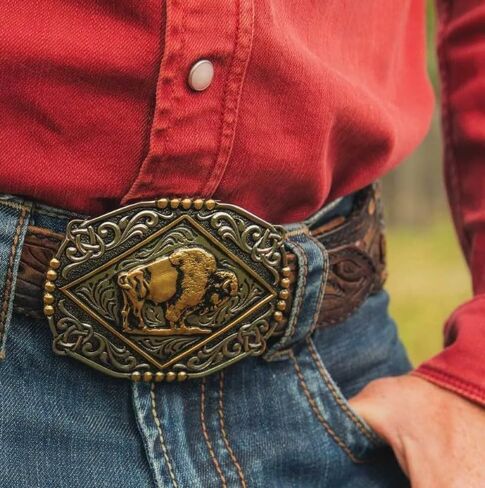 Montana Silversmiths Atiqued Hunting Trophy Deer Skull Antlers buckle Western Belt in Kuwait