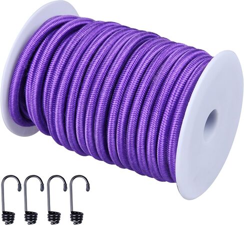 CARTMAN 1/4“ Marine Grade Elastic Cord Crafting Stretch String, 40kg x 50ft, with 4 More Hooks, for Camping, Kayak Deck, Crafting Blue Color in Kuwait