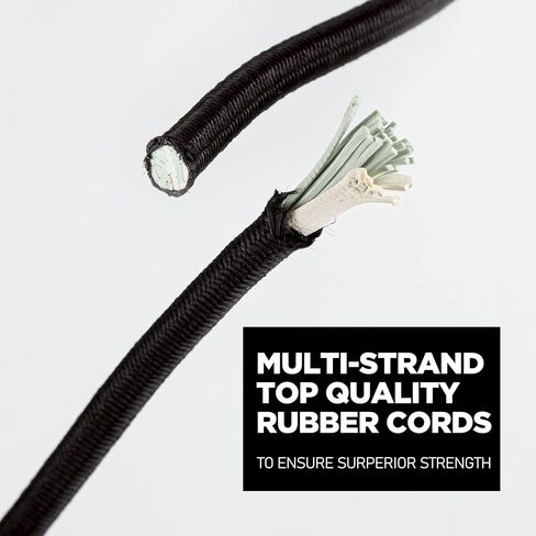 CARTMAN 1/4“ Marine Grade Elastic Cord Crafting Stretch String, 40kg x 50ft, with 4 More Hooks, for Camping, Kayak Deck, Crafting Blue Color in Kuwait