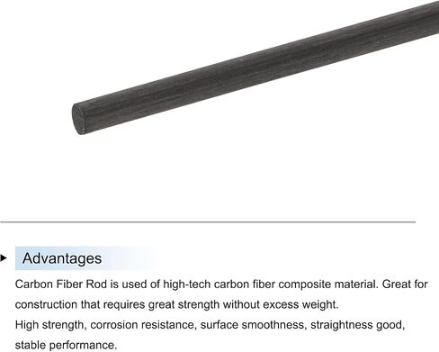 MECCANIXITY Carbon Fiber Rod, 5mm x 200mm Matte Pole Rod for RC Plane DIY Tool Wing Tube Quadcopter Arm, Pack of 8 in Saudi Arabia