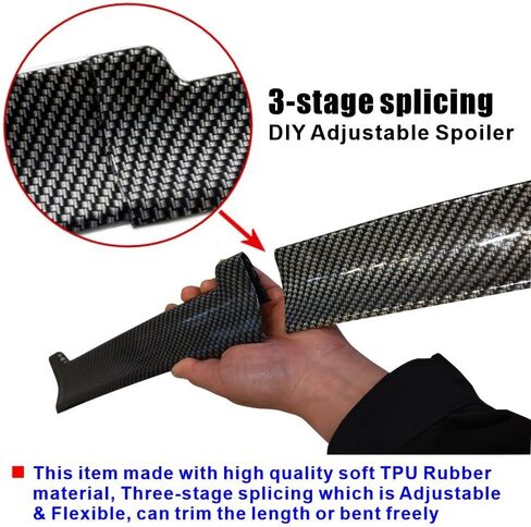 Spoilers for Cars, Roof Spoiler & Trunk Spoiler with a Carbon Fiber Appearance. Length Adjustable Fits Most Cars, black in Saudi Arabia