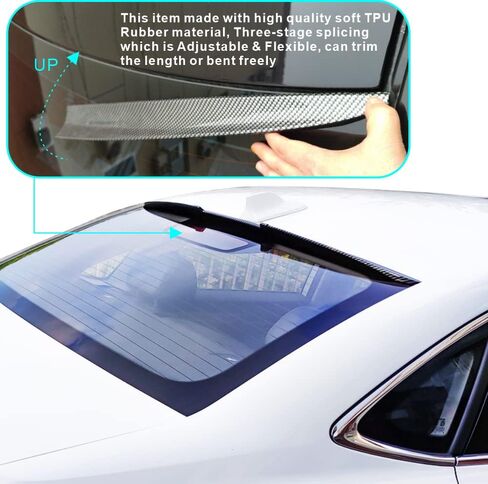 Spoilers for Cars, Roof Spoiler & Trunk Spoiler with a Carbon Fiber Appearance. Length Adjustable Fits Most Cars, black in Saudi Arabia