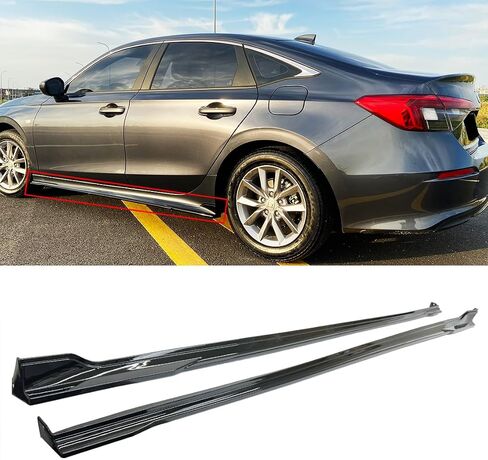 FITS 2022-2024 Honda Civic Glossy Black Sport Side Skirt ADD-ON Extension KIT in Saudi Arabia