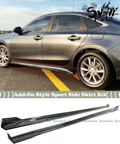 FITS 2022-2024 Honda Civic Glossy Black Sport Side Skirt ADD-ON Extension KIT in Saudi Arabia