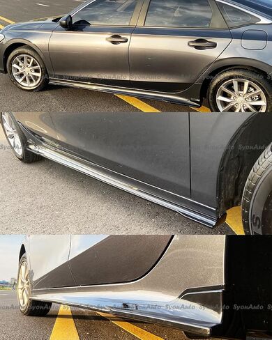FITS 2022-2024 Honda Civic Glossy Black Sport Side Skirt ADD-ON Extension KIT in Saudi Arabia