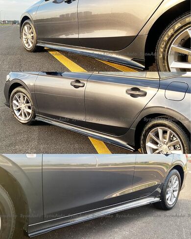 FITS 2022-2024 Honda Civic Glossy Black Sport Side Skirt ADD-ON Extension KIT in Saudi Arabia