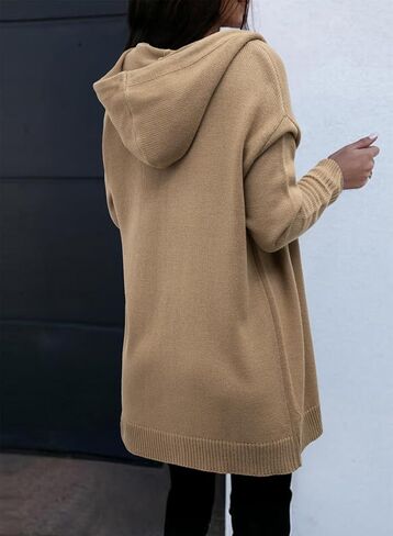 Astylish Women's Oversized Hooded Cardigan Collection Long Sleeve V-Neck Button-Down Sweaters for Fall Winter in Saudi Arabia