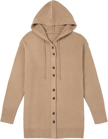 Astylish Women's Oversized Hooded Cardigan Collection Long Sleeve V-Neck Button-Down Sweaters for Fall Winter in Saudi Arabia