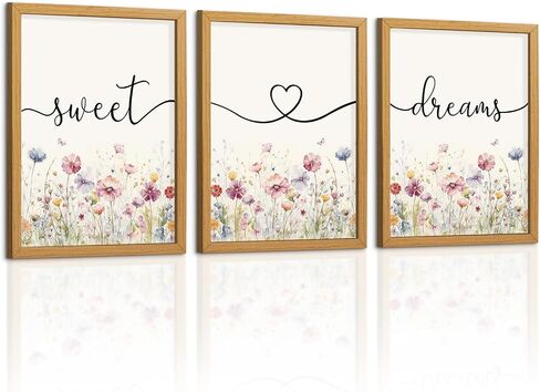 Decor Room Wall Art Decor - مجموعة من 3 Farmhouse Sweet Dreams Sign 12’'x16 'فوق ديكور الجدار من السرير لعلامات Decor Room Wall Art (Multicolour ، 12’x16') in Kuwait