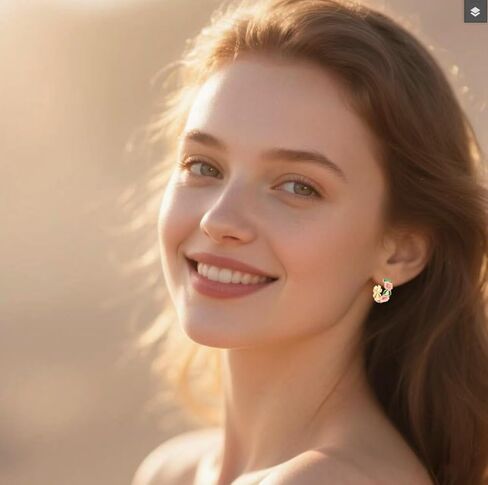 أقراط دائرية من LOVE&CLOVER للنساء على شكل زهرة وردية in Kuwait