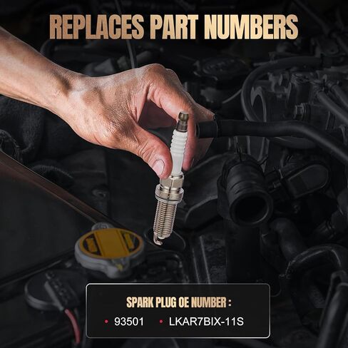 93501 مقابس شرارة Iridium 4 حزمة متوافقة مع مصفوفة CT200H Corolla prius yaris CX-5 CX-3 MX-5 Civic Accord CR-V XD IA Vibe Outback 1.3L 1.8L 2.0L 2.4L 2.5L 3.5L L4 V6 for LKAR7BIX-11S in Kuwait