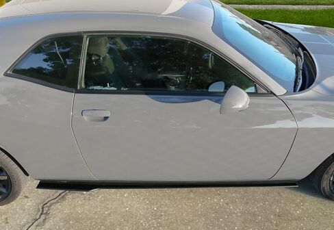 Side Skirts Compatible with 2015-2023 Dodge Challenger SXT, Matte Black PP Polypropylene Side Skirt Flat Extension Bottom Line Lip by IKON MOTORSPORTS in Saudi Arabia