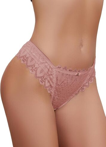 Milumia Women V Cut Bow Knot Lace Sexy Panties Romantic Cheeky Lingerie Underwear Briefs in Saudi Arabia
