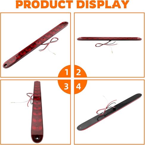 2 Pack 16 "Red Trailer Brake Tail Light Strip 11 LED Bar Stop Turn Signal Tail Lights for Golf Cart Offroad Truck RV UTV ATV Marine Boats Brake Strip Red Light in Saudi Arabia