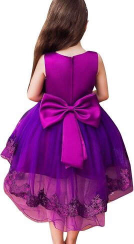 BOFETA Girls Sleeveless Embroidery Princess Lace Dress Bow Knot Flower Tulle Dress 2-10 Years in Saudi Arabia