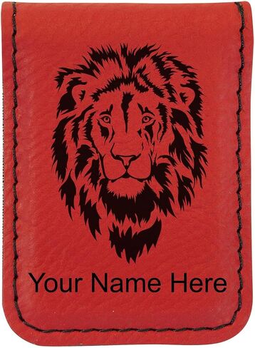 LaserGram Slim Magnetic Money Clip, Lion Head, Personalized Engraving Included (Carbon Fiber Black with Silver) in Saudi Arabia