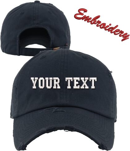Distressed Baseball Cap KB4005 / Custom Hats/Embroidery Hats/Monogram Hats/Custom Caps in Saudi Arabia