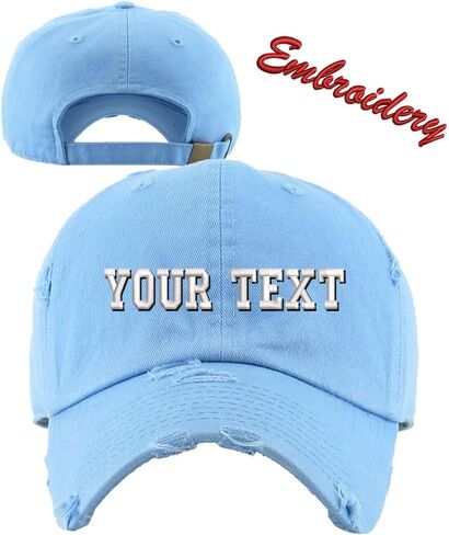 Distressed Baseball Cap KB4005 / Custom Hats/Embroidery Hats/Monogram Hats/Custom Caps in Saudi Arabia