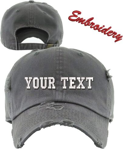 Distressed Baseball Cap KB4005 / Custom Hats/Embroidery Hats/Monogram Hats/Custom Caps in Saudi Arabia