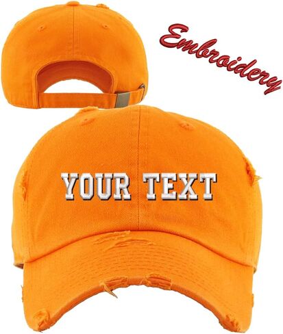 Distressed Baseball Cap KB4005 / Custom Hats/Embroidery Hats/Monogram Hats/Custom Caps in Saudi Arabia