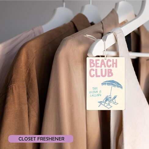 Retro Pink Beach Lavender Car Air Freshener 3, Meet Me at the Beach Guest Check Tickets Scents Air Freshener for Women Girls, Coastal Ocean Beachy Car Accessories Interior Mirror Decor Hanging in Kuwait
