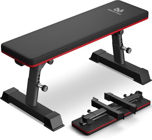 Flat Weight Bench - Heavy Duty Foldable Workout Bench for Home Gym, 1300lb Capacity Adjustable Strength Training Bench Press for Ab and Full Body Exercises, Sturdy and Easy to Fold in Saudi Arabia