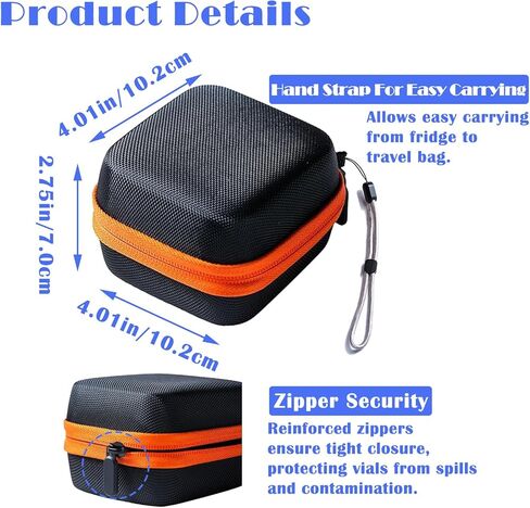 Insulin Fridge Holder Storage Case Insulin Vial Protector Holder Insulin Cooler Travel Case Organizer Fits Standard 10ml U-100 Vials and Tall 10ml U-100 Vials,15-Slot,Black (15 Slots) in Kuwait