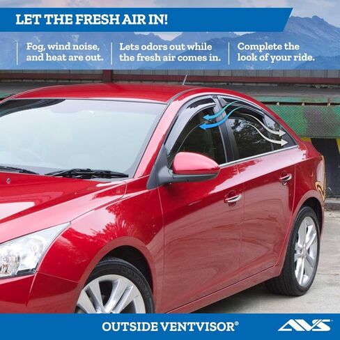 Auto Ventshade [AVS] Outside Mount Rain Guards for 2008 - 2011 Ford Focus Coupe | Window Vent Visors, 2 pcs. - Smoke | 92968 in Saudi Arabia