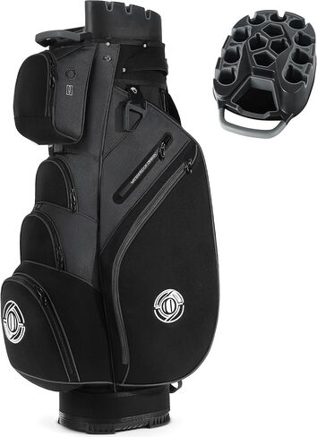 Golf Bag, 14 Way Top Golf Cart Bag with Full-Length Dividers, Cart Golf Bag for Men Women, Golf Club Bags with Ergonomic Padded Strap, Zippered Pockets, Rain Hood in Saudi Arabia
