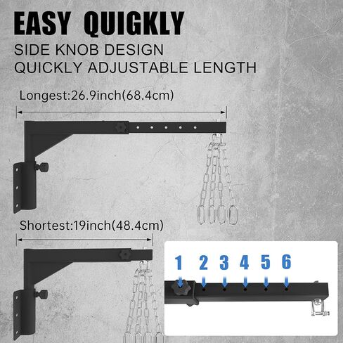 Heavy Bag Hanger-Wall Mount Punching Bag Hanger,Heavy Duty Punching Bag Stand,Adjustable Heavy Boxing Bag Wall Bracket Boxing Bag Bracket for Home Gym Indoor Outdoor(Supports up to 900Ib) in Saudi Arabia