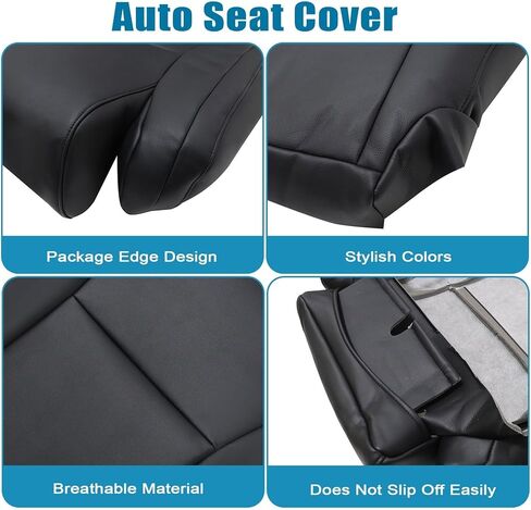 Priprilod Black Leather Driver Side Bottom Replacement Seat Cover Compatible with Toyota Tundra 2007 2008 2009 2010 2011 2012 2013 in Kuwait
